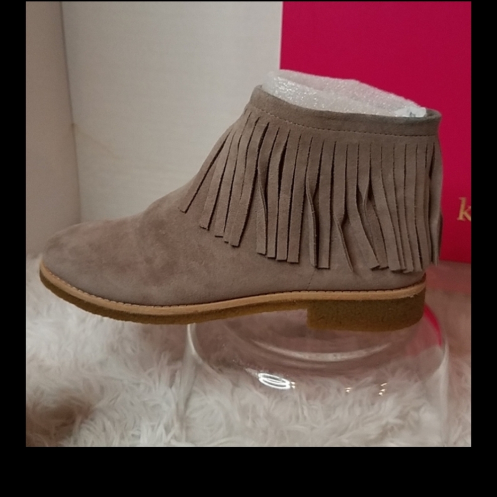 Kate Spade Betsie Fringe/ Truffle Booties NIB RETIRED!